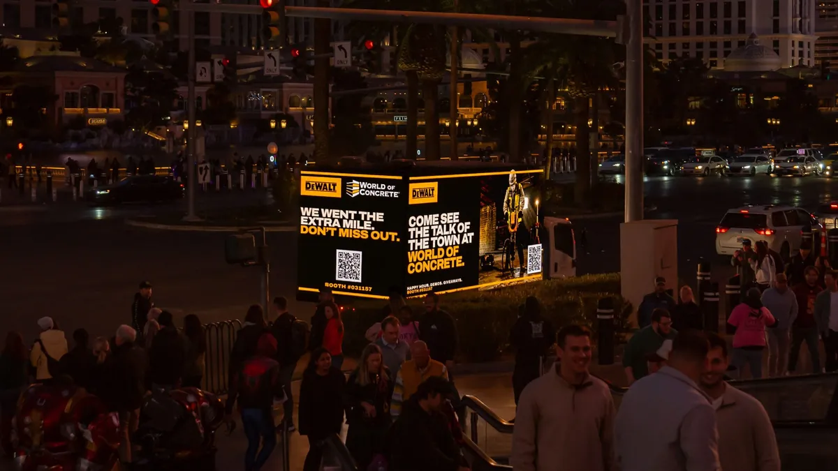 Las Vegas mobile billboard truck displaying DeWalt World of Concrete campaign